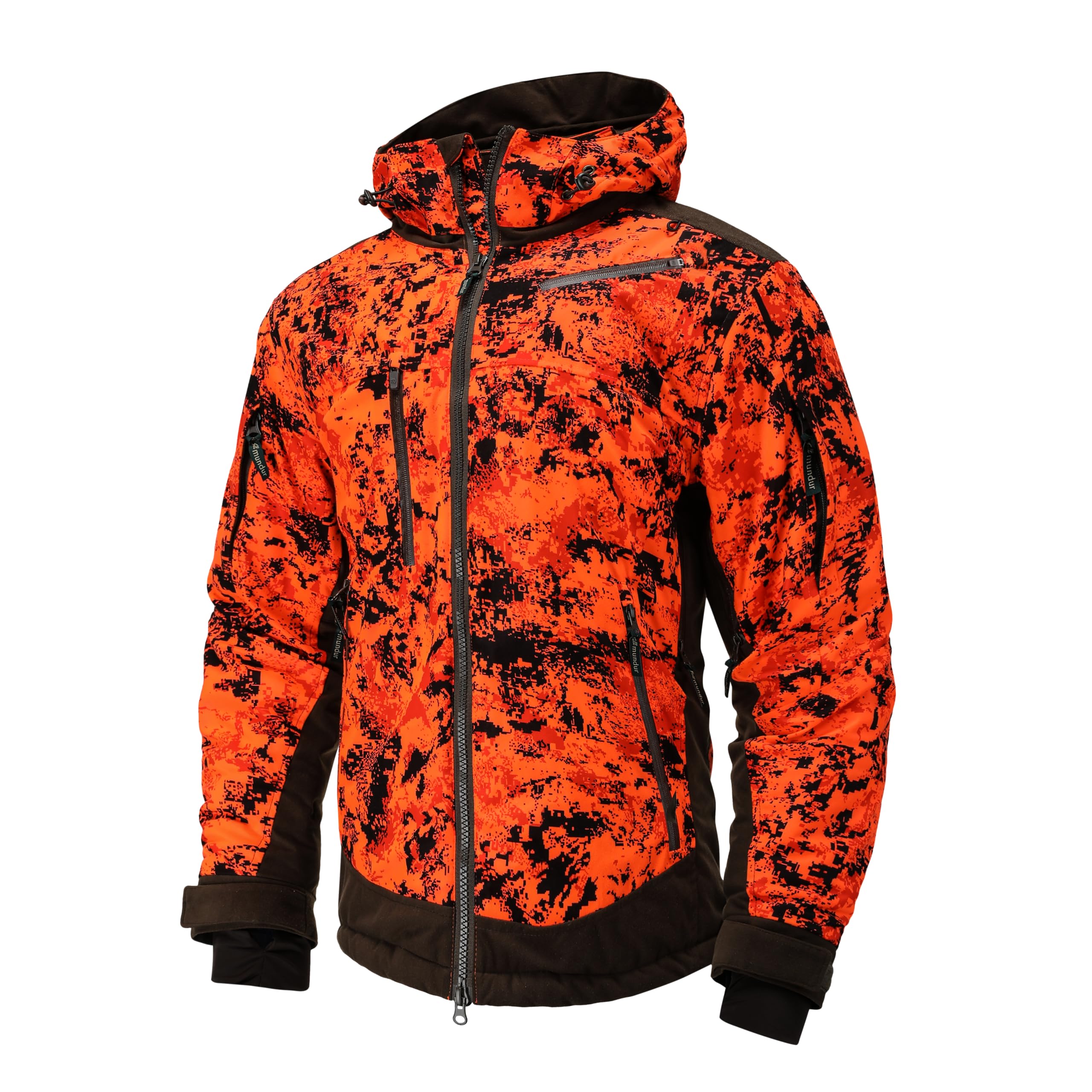 Chaqueta de caza camuflaje naranja resistente al viento y agua para hombre