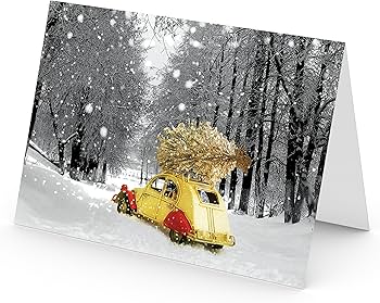 Cartes De Nouvel An – One Jade Lane – Blanc D'hiver, 12,7 X 17,8