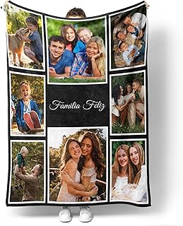 Easycosy Manta Personalizada con Foto y Texto, Collage Manta│Plaid Personalizado para Mujeres, Hombres, Parejas y Familia...
