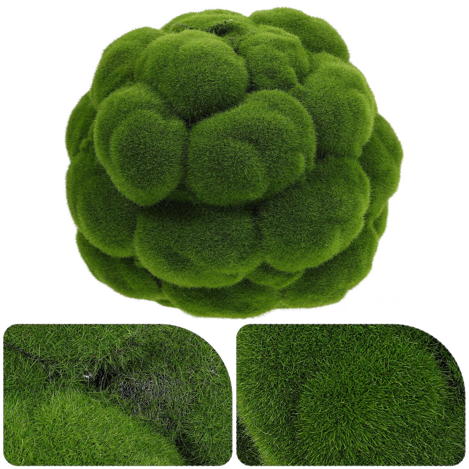 GALPADA Bola Decorativa de Musgo Artificial Verde para Jarrón Material PVC Resistente a Deformaciones, Adecuado para Paisajes y Decoración Natural en Ventanas