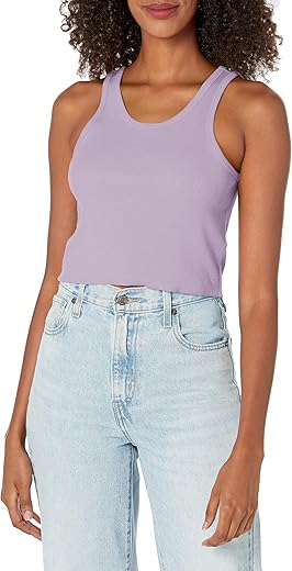 HUGO Damen Geripptes Bauchfreies Tanktop Hemd