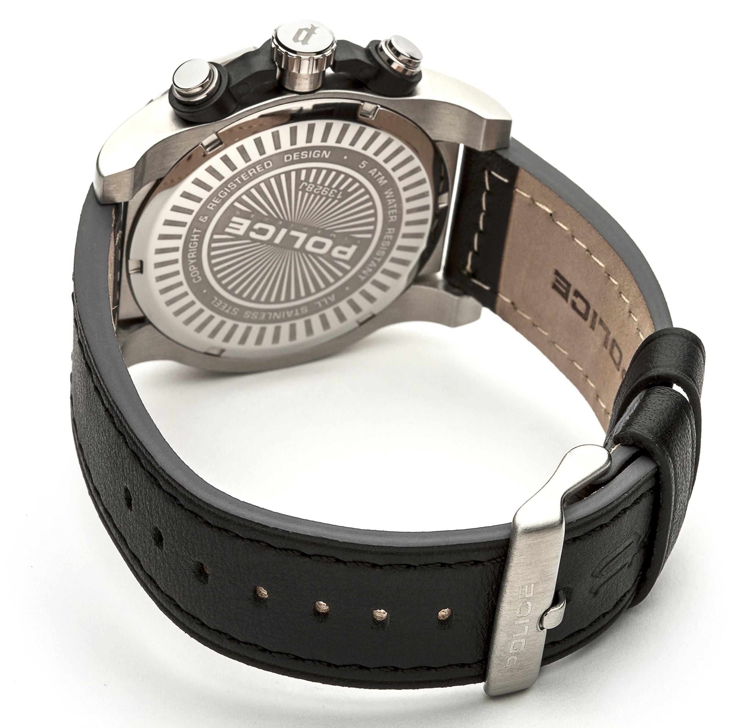 Police Herren-Armbanduhr XL Speedster Analog Quarz Leder PL.13889JPBS/04