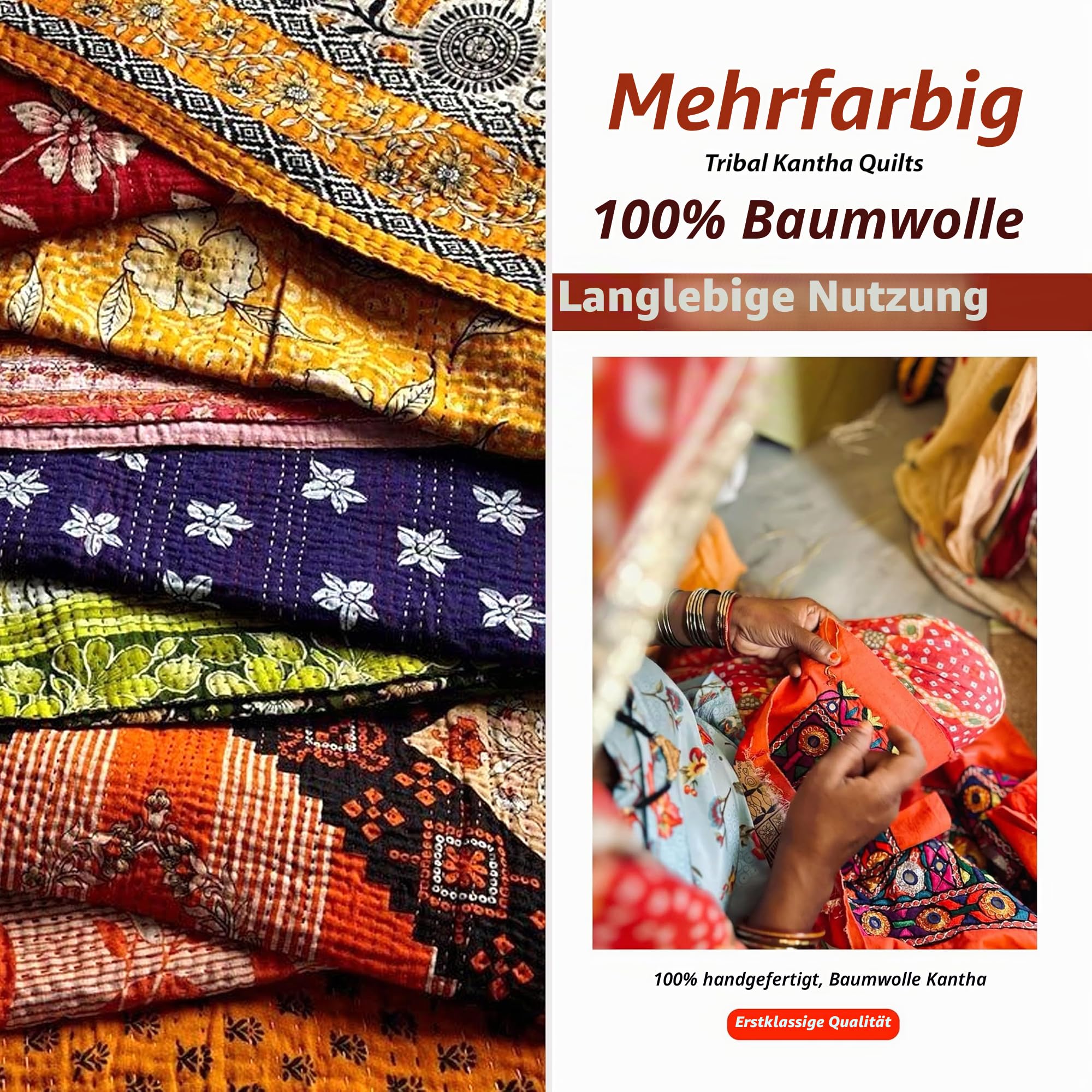 Kantha-Steppdecke, indischer Großhandel, 5 Stück, Tribal-Kantha-Steppdecke, Vintage, handgefertigt, Decke, Patch, Kantha-Überwurf, Hippie, Bohemian-Stil, Alter Sari, hergestellt Kantha,