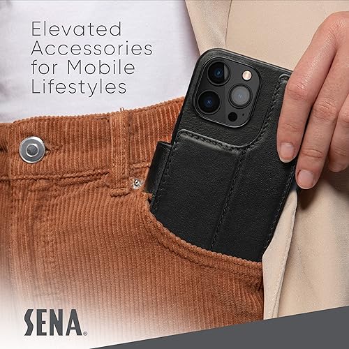 Miniatura 5 de SENA Funda para iPhone 14iPhone 14 Pro con tarjetero para hombres y mujeres, funda de cuero de grano completo de primera calidad para iPhone 1414