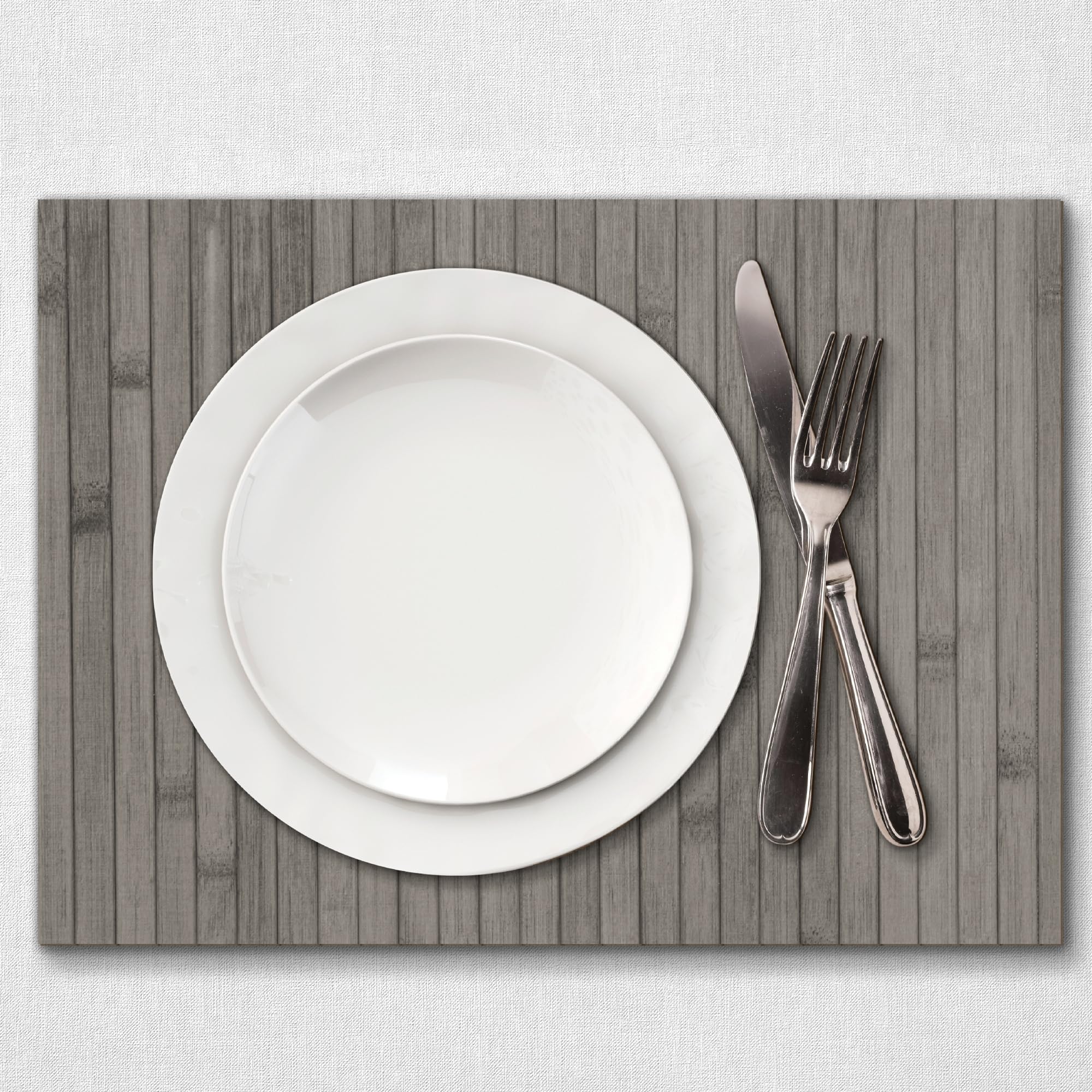 Comart - Amerikanisches Platzdeckchen Bambus Edge - Set mit 4 Tischsets 30 x 45 cm - abwaschbar - Hitzebeständig - für Frühstück, Mittagessen - Elegante Platzsets - Umweltfreundlich aus Bambus - Farbe