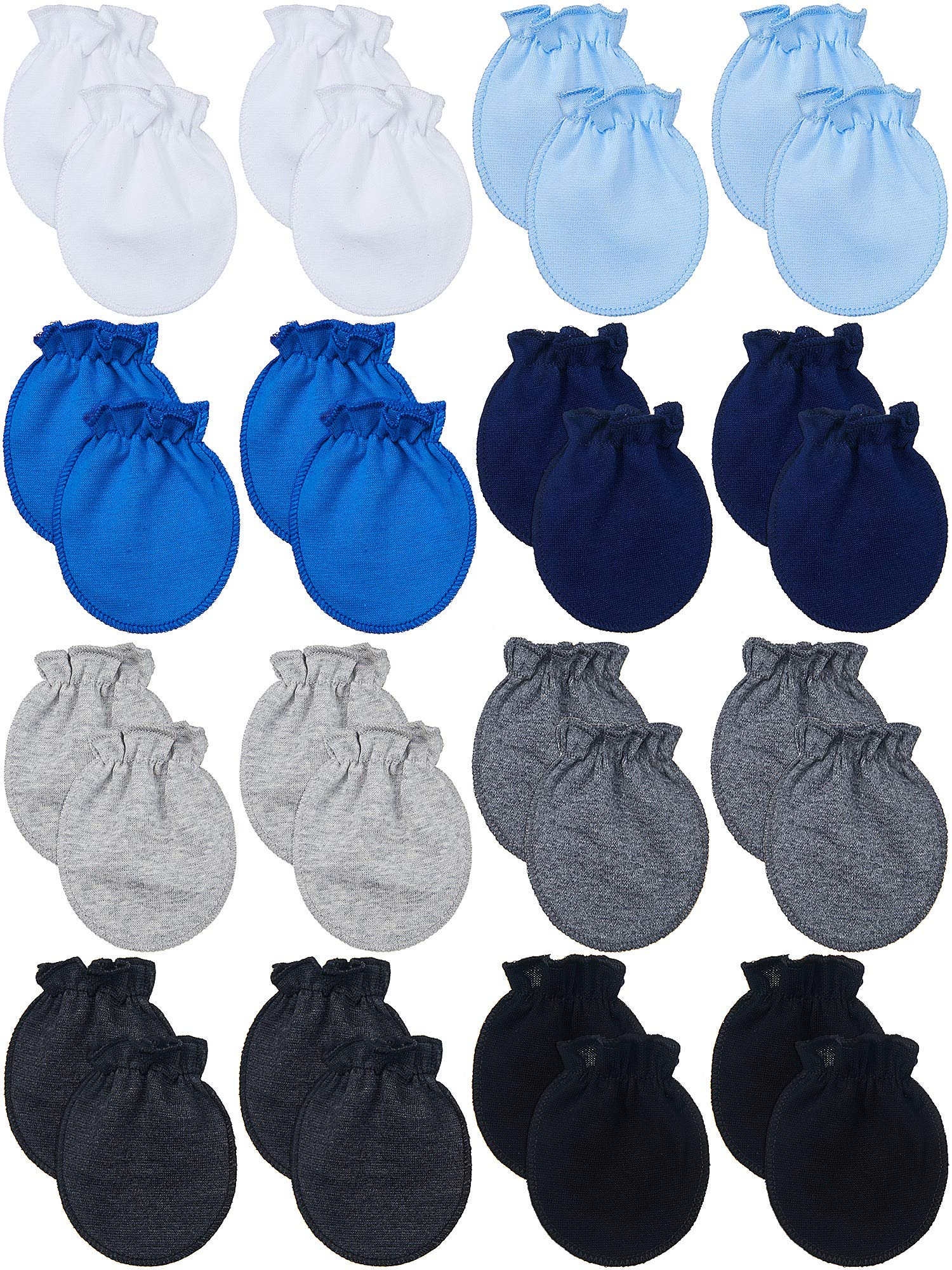16 Pairs Newborn Baby Cotton Mittens No Scratch Gloves Unisex Newborn Mittens for baby Boys Girls 0-6 Months