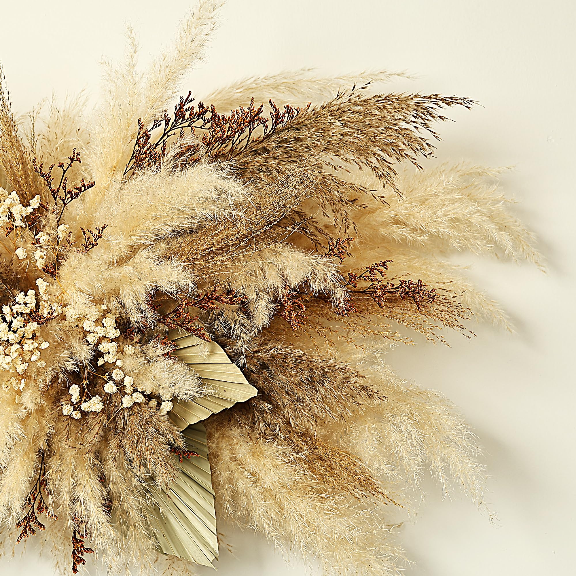 1 guirlande d'herbe de la pampa séchée bohème – Décoration murale florale neutre pour chambre d'enfant, cérémonie de mariage ou décoration d'intérieur rustique (grâce terre)
