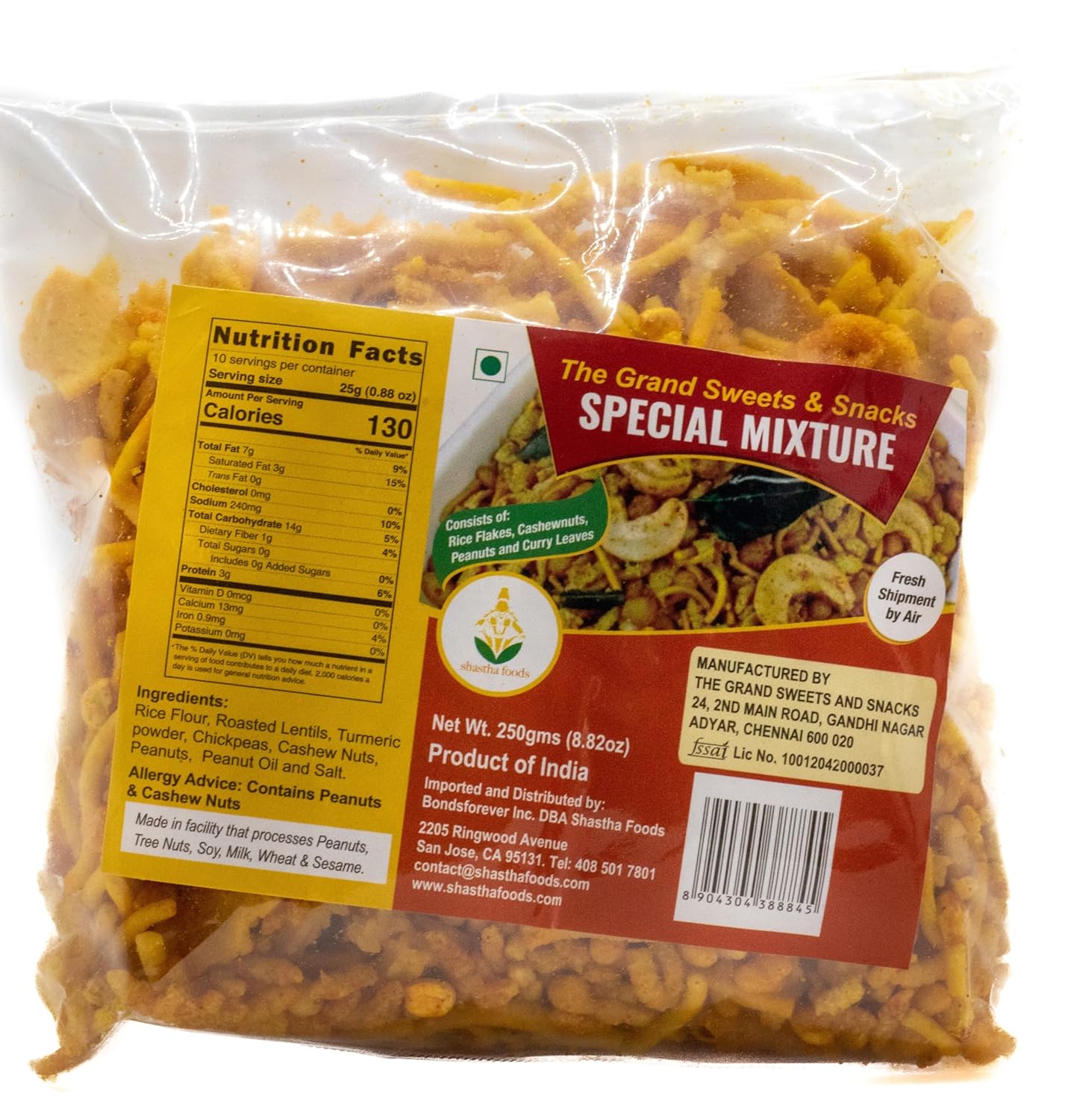 GRAND SWEETS and SNACKS, ADUKALE COMBO - B (PACK OF 4) CONTAINS - GSS SPECIAL MIXTURE 250GMS, GSS KARABOONDI 250GMS, ADUKALE KAYI KODUBALE 180GMS, ADUKALE KHARA CHAKKLI 180GMS..