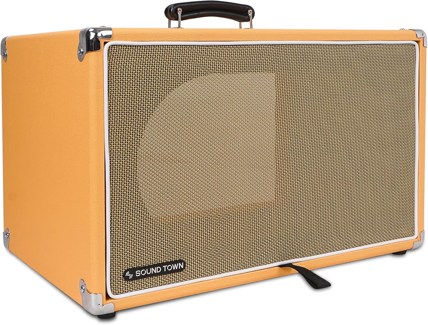 Sound Town Vintage 6U Amp Rack Case, 12.5" Depth with Rubber Feet, Dust Cover, Kickstand, Orange (STVRC-6OR)
