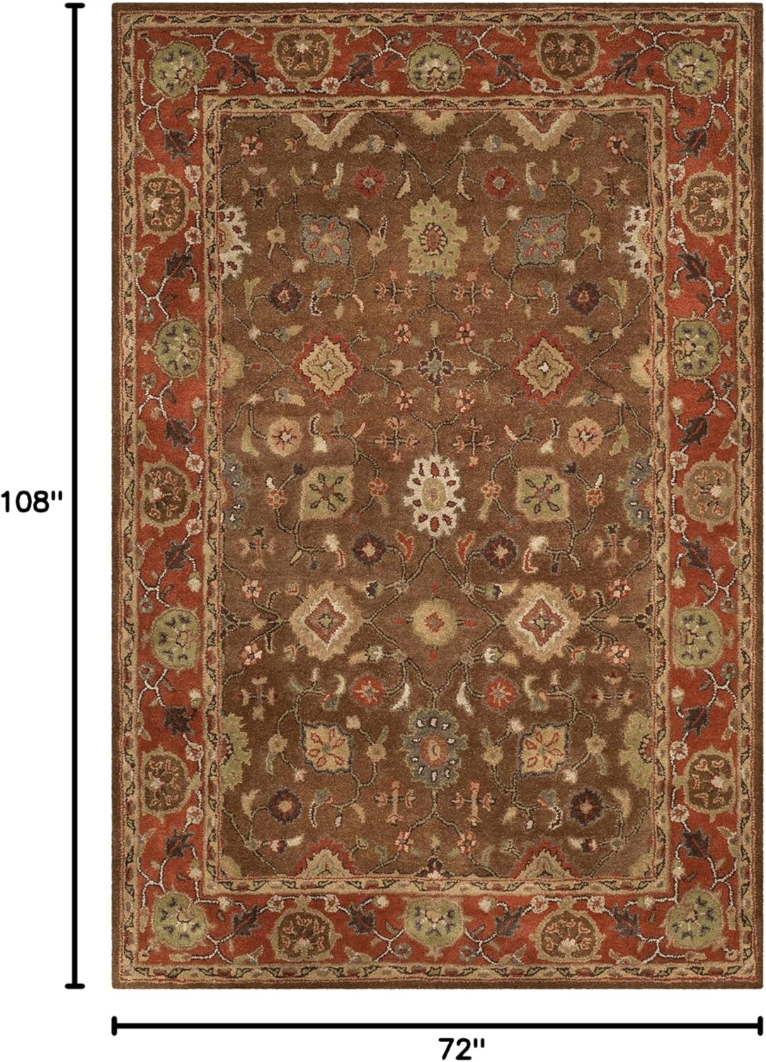 Handmade Red Wool Tufted 6' x 9' Area Rug