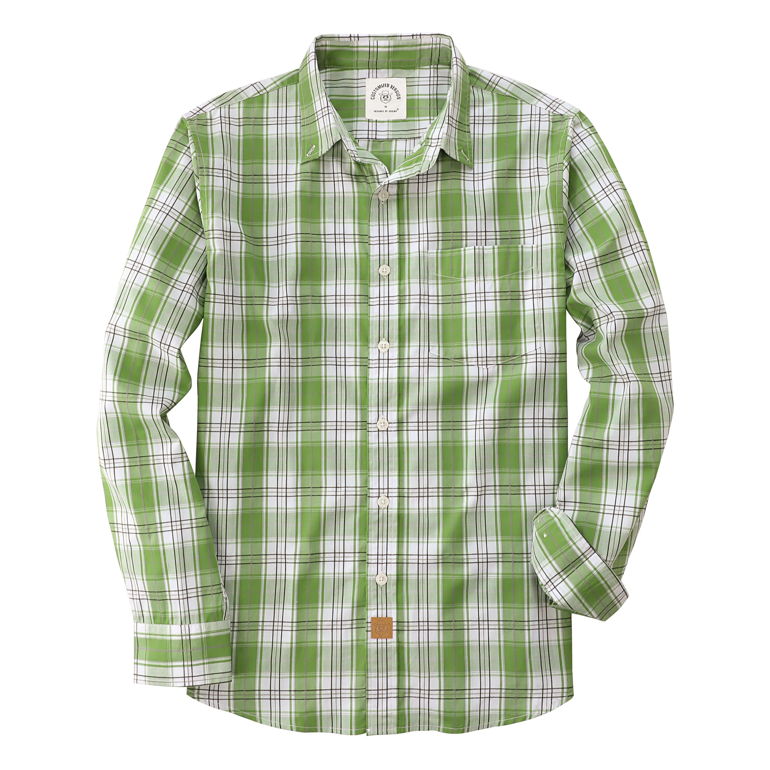 Dubinik® Camicia Uomo Camicia Quadri Uomo Casual Leggero Botton Down Regular Fit Conformate Camicia Uomo Taschini