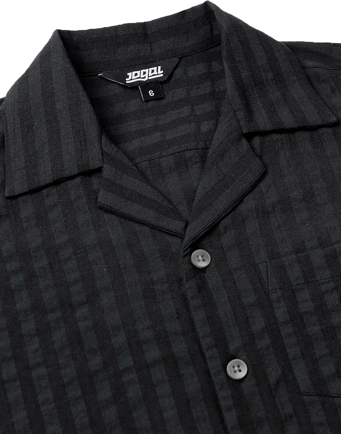 JOGAL Big Boys Cuban Collar Button Down Shirt Short Sleeve Casual Hawaiian Shirt Summer Beach Striped Tops for 6-14 Years Old - Image 3