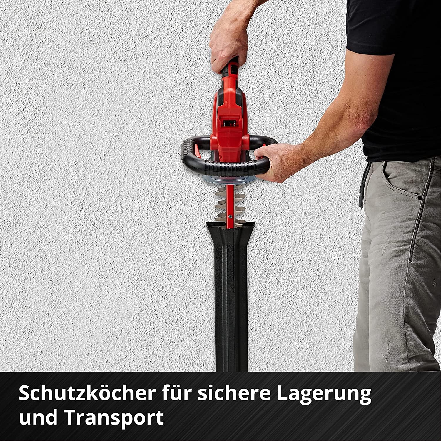 Einhell Akku-Heckenschere GE-CH 18/60 Li-Solo Power X-Change (18 V, 60 cm Schnittlänge, 22 mm Zahnabstand, drehbarer Handgriff, inkl. Schnittgutsammler, ohne Akku)