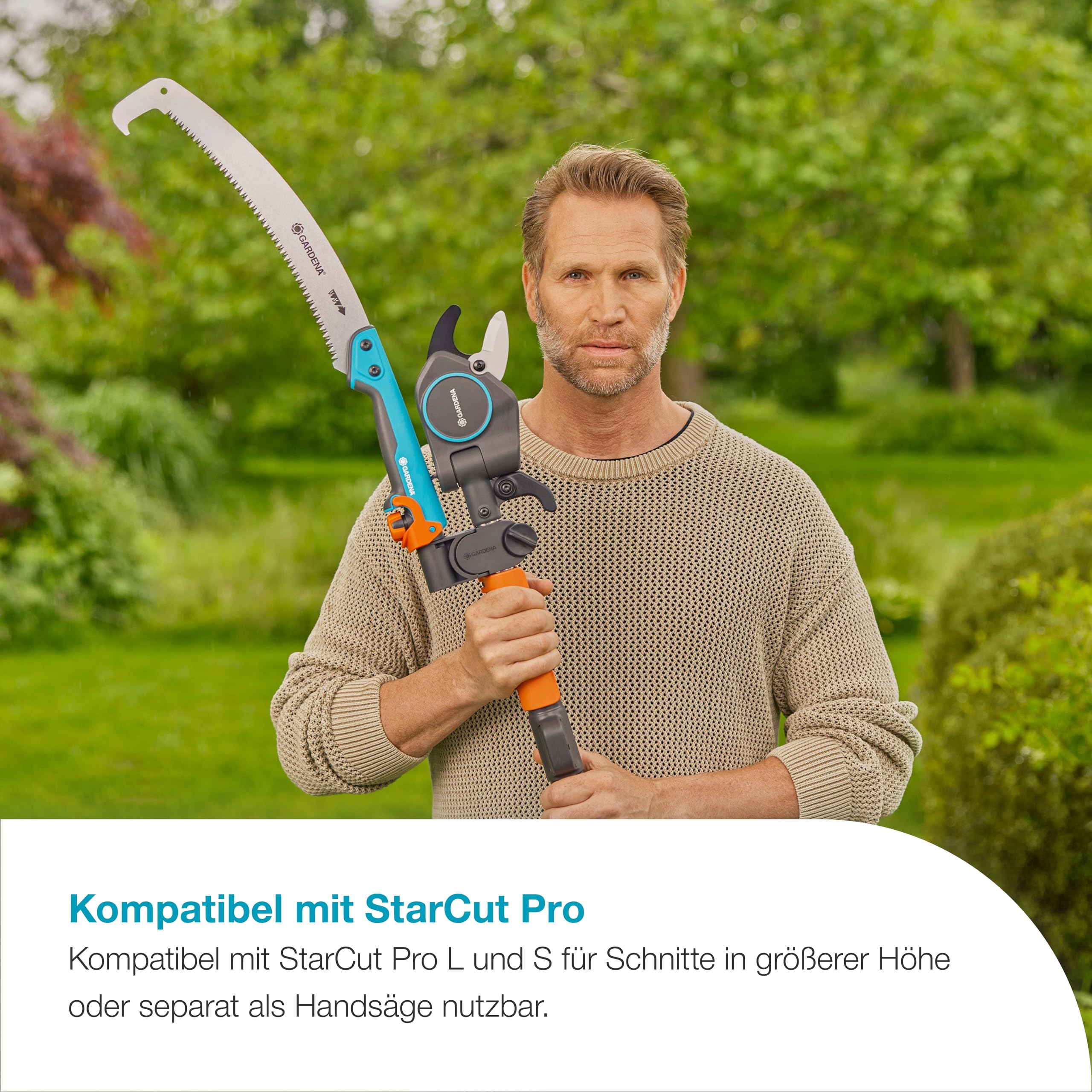 Gardena StarCut Säge und Adapter für StarCut Pro L, Baum- und Strauchschneider