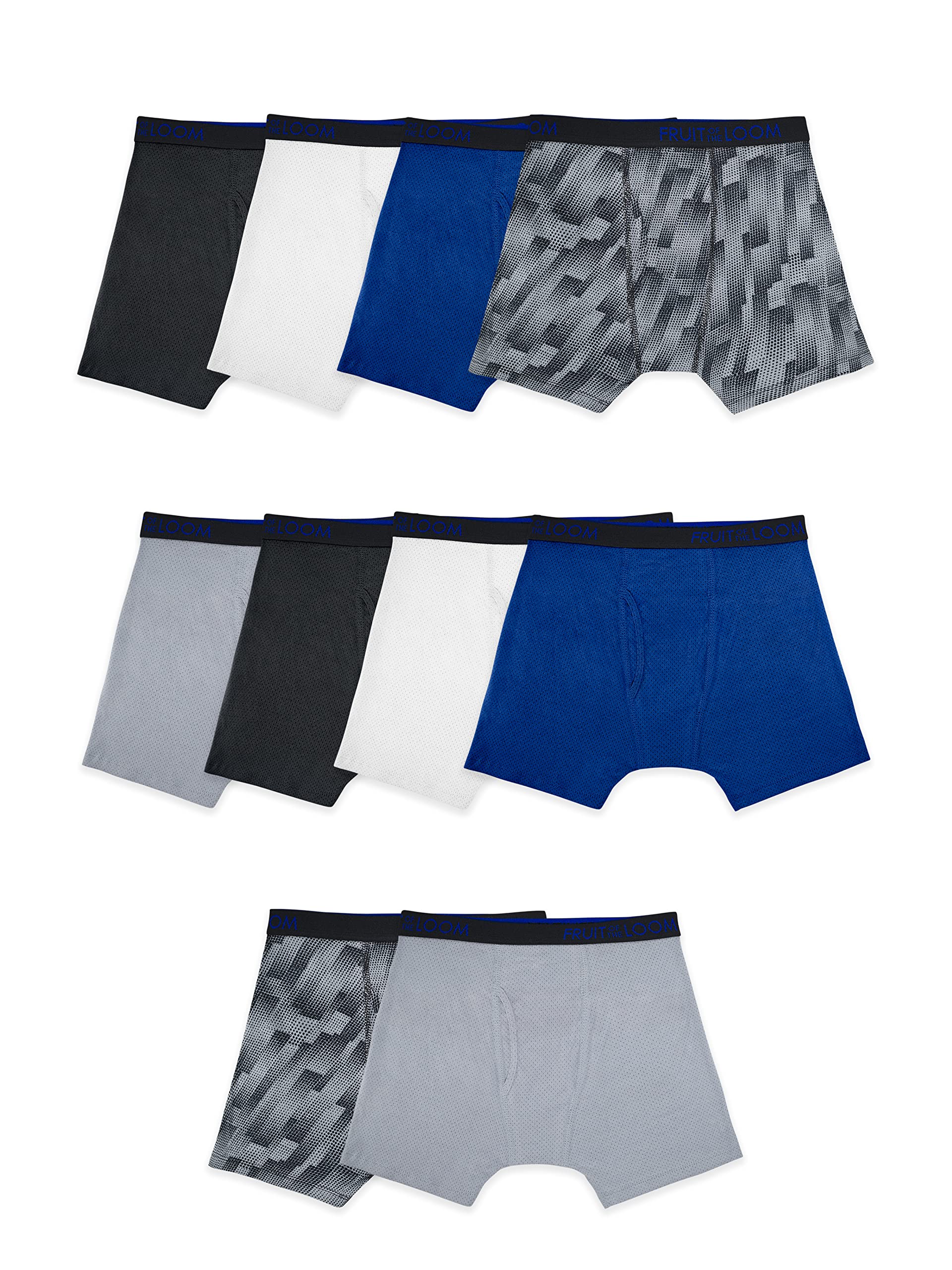 Fruit of The Loom Breathable Mesh Boxer Briefs Corti Bambini e Ragazzi