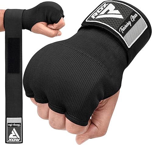RDX Gel Boxing Hand Wraps Inner Gloves Men Women, Quick 75cm Long Wrist Straps, Elasticated Padded Fist Under Mitts Protection, Muay Thai MMA