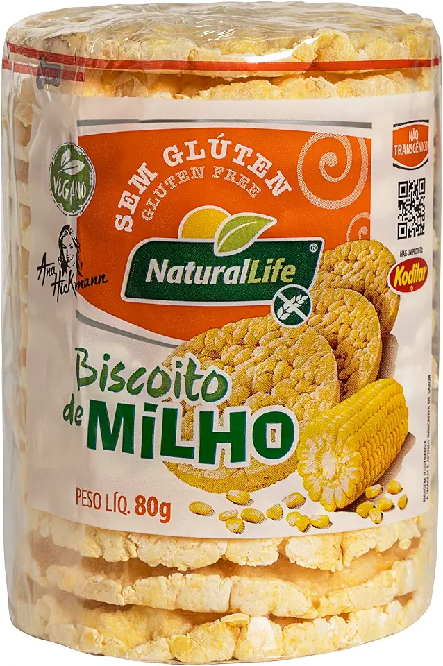 Biscoito de Milho Grande Natural Life - Sem Glúten - Vegano - 80g