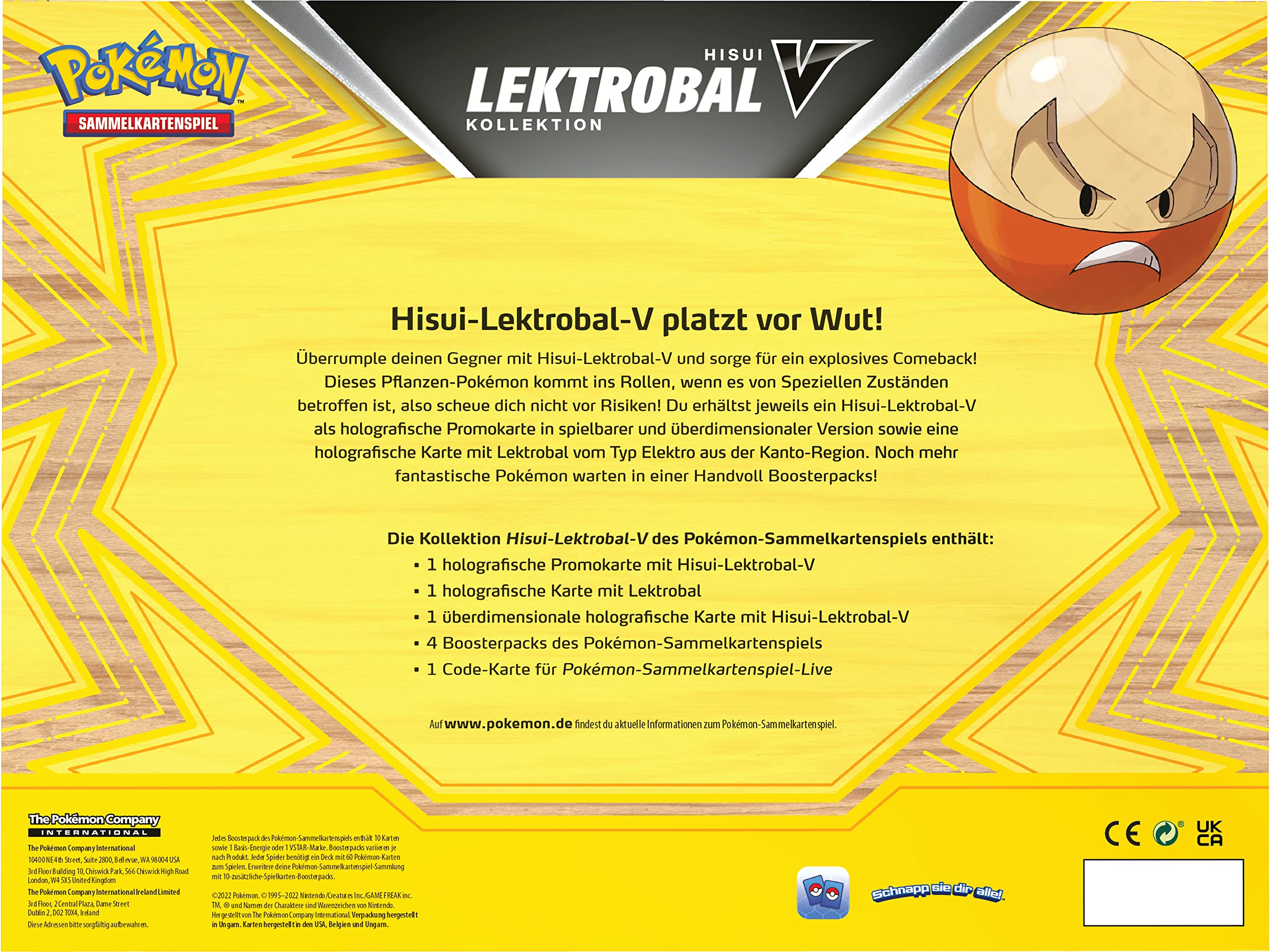 Pokémon-Sammelkartenspiel: Kollektion Hisui-Lektrobal-V (2 holografische Promokarten, 1 überdimentionale holografische Karte & 4 Boosterpacks)