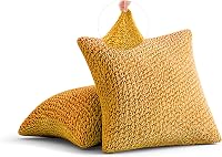 Paulato By Ga.I.Co. Pillow Slipcovers - 1-Piece Furniture Protector - Form Fit, Machine Washable -Velvetcollection - Mango Color
