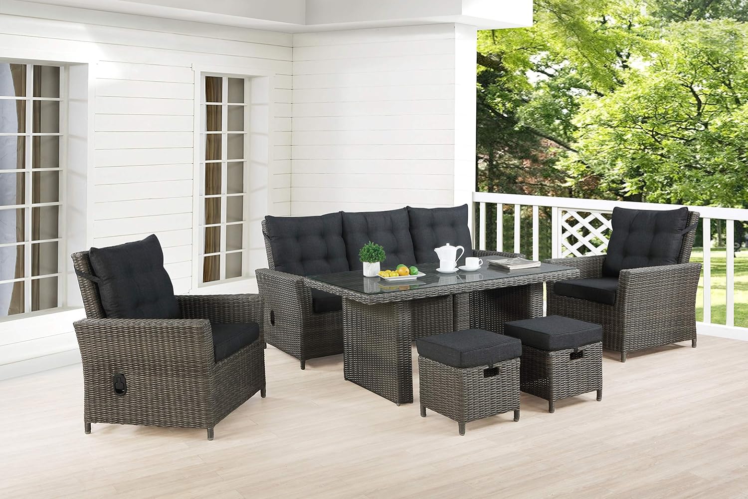 Asti AllWeather Wicker 6Piece Outdoor Seating Set with