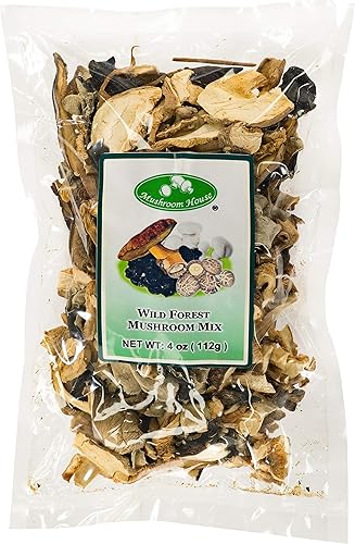 Mushroom House Hongos secos de mezcla de bosque silvestre, 4 onzas