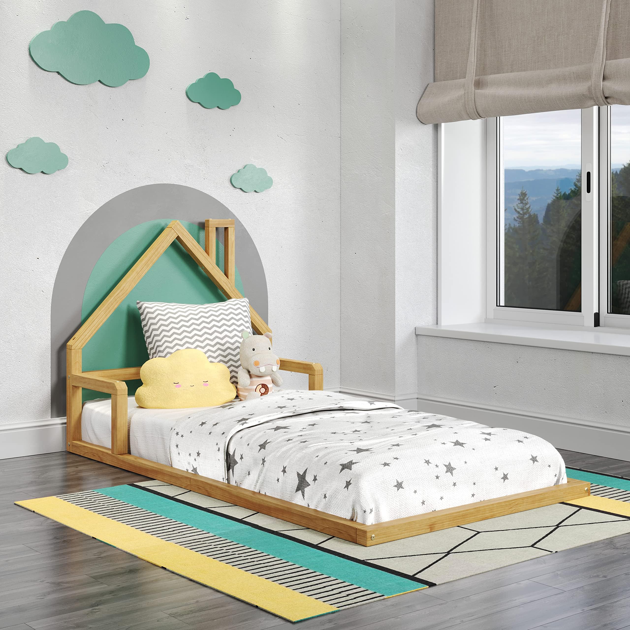 Amazon.com: P'kolino Casita House Twin Floor Bed - Montessori Inspired ...