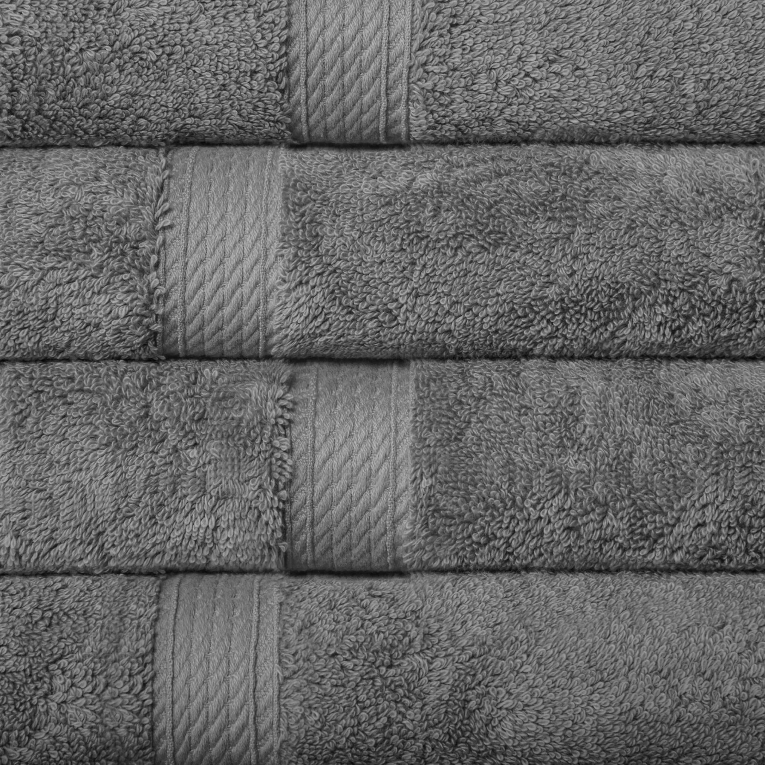 Superior - Set di Asciugamani per Le Mani in Cotone Egiziano 900 Grammi, 4 Pezzi, Antracite