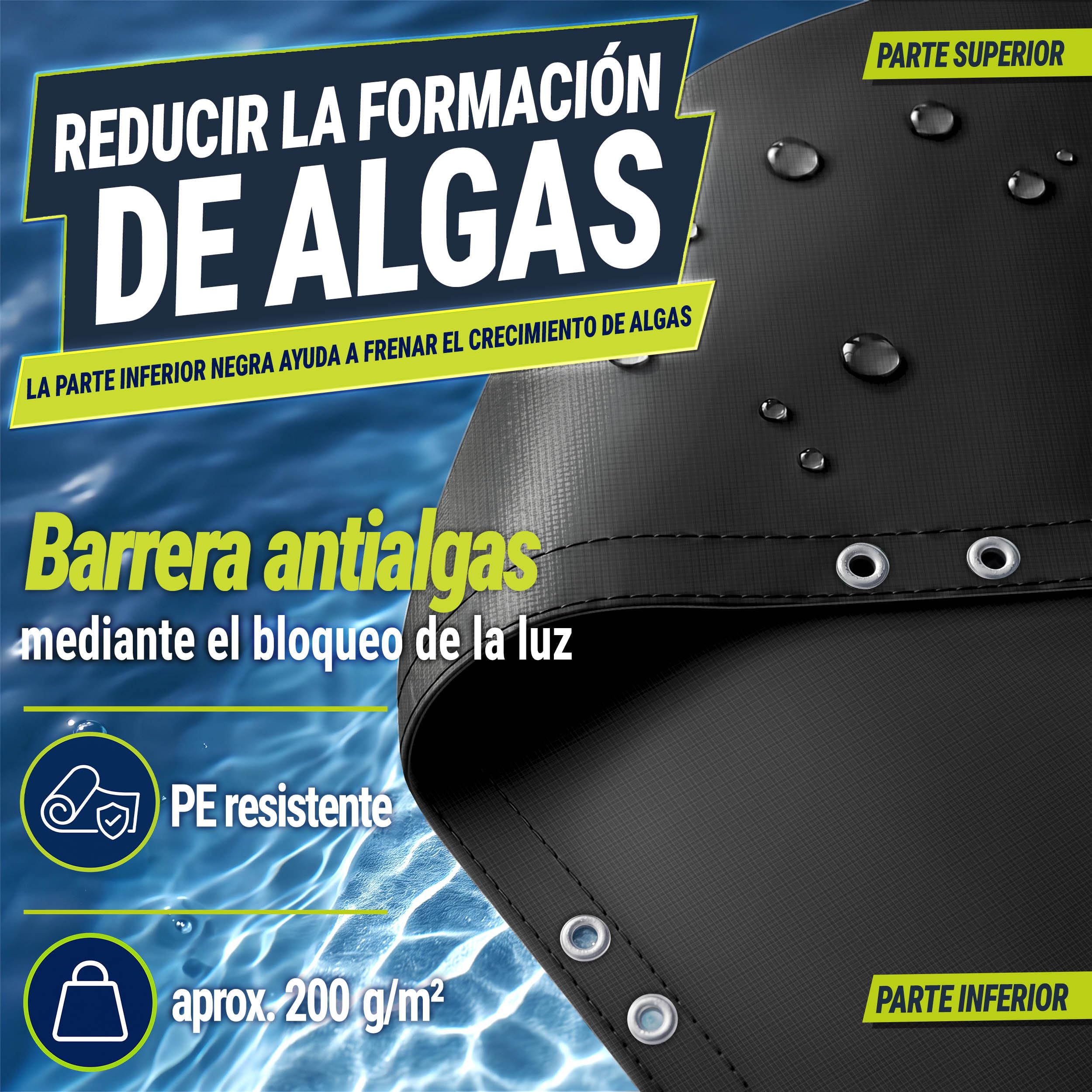 tillvex® Cubierta para piscina redonda de 560 cm de diámetro para 460 – 500