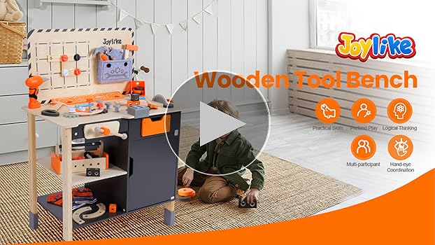 Amazon.com: Joylike Kids Tool Set - Premium Wooden Toddler Bench