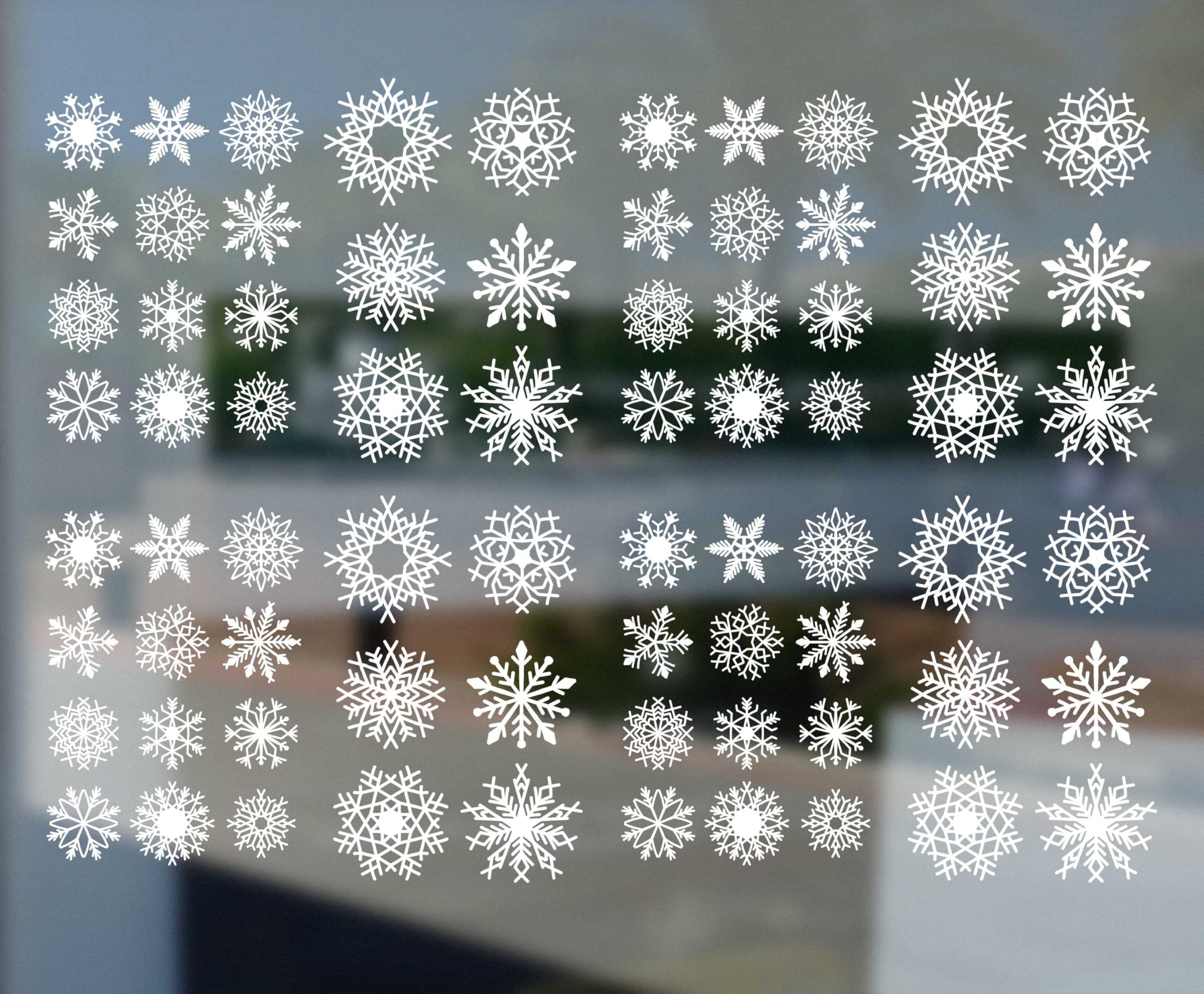 Quotemywall White/Light Snow Flakes Window Decor Stickers Decals, Snowflake Window Stickers, Christmas Window Decor, Christmas Decorations
