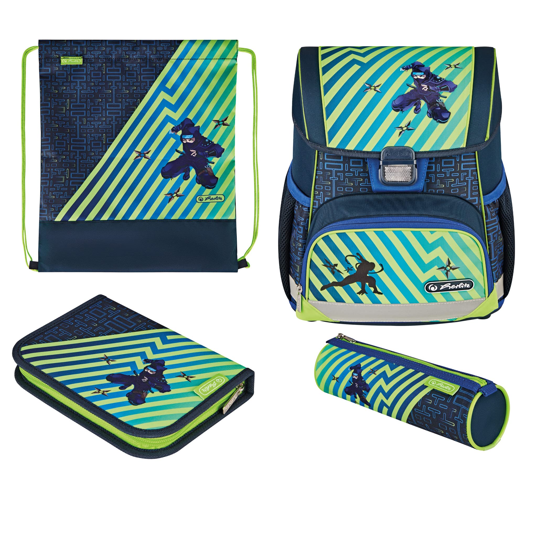 herlitz Schulranzen Loop Plus Funky Ninja, 1 Stück