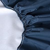 Vista 6 de Holawakaka Protector de colchón impermeable individual azul marino, sábana bajera transpirable para cama, bolsillo profundo de 14 pulgadas