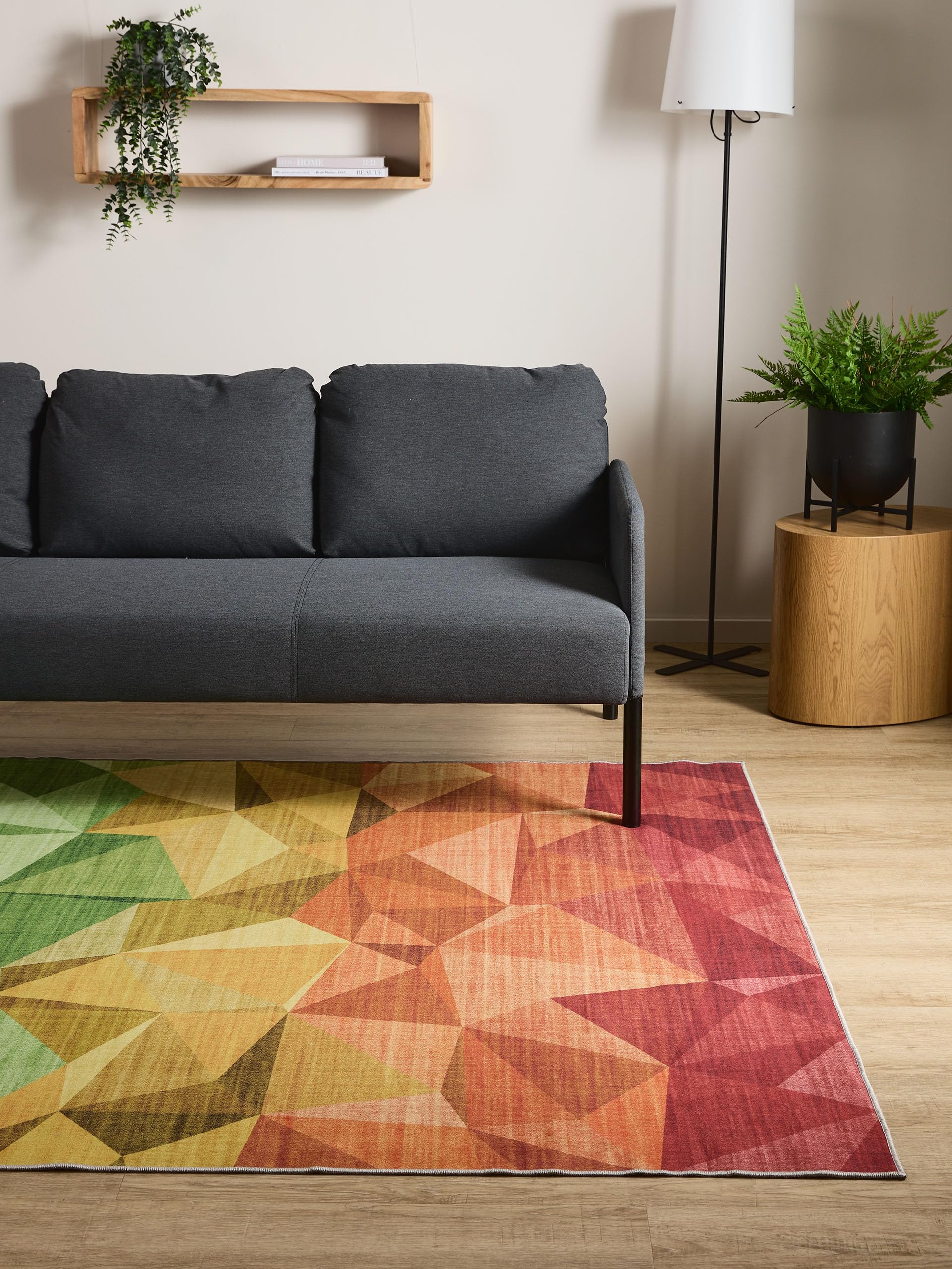 Interiyou Tappeto Vintage Gent - 160x230 cm Multicolore - Pelo corto design retrò per salotto, camera da letto, lavabile e antiscivolo, motivo stampato