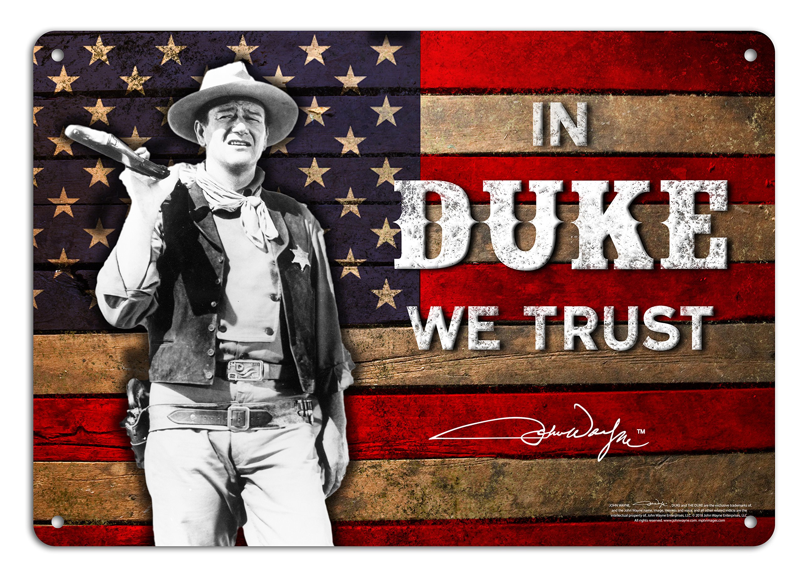 Midsouth Products JOHN WAYNE 8"x11.5" TIN SIGN -"IN DUKE WE TRUST"