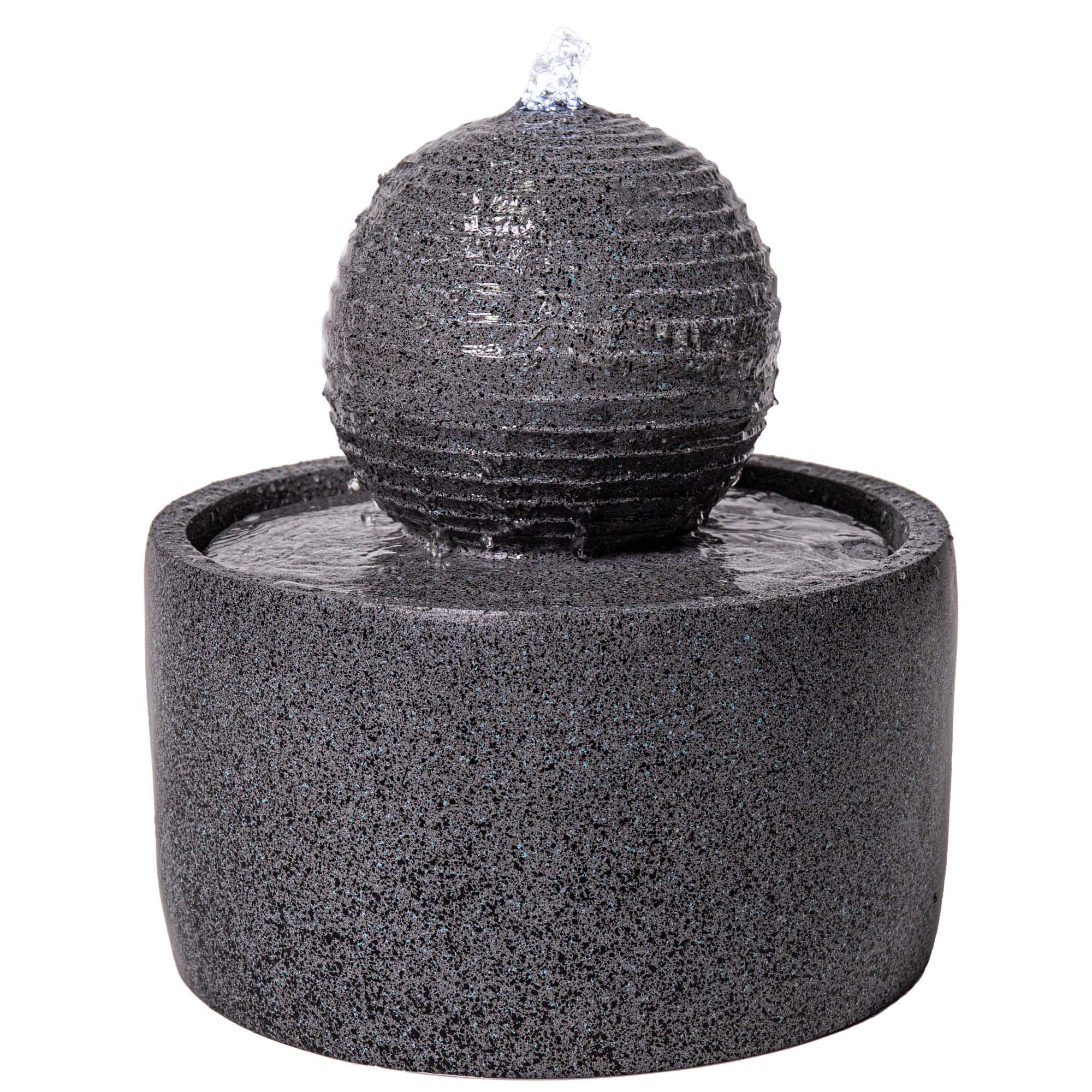 Primrose 41cm Stone Effect Sphere Patio Garden Water Feature with Lights