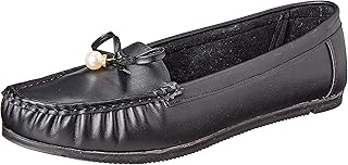 حذاء فلات كاجوال مريح بمقدمة مغلقة ونعل مطاطي 1 سم وشريط من بولي يوريثين من البراعم، خاص للاقدام ذات المقاسات الكبيرة- المقاس