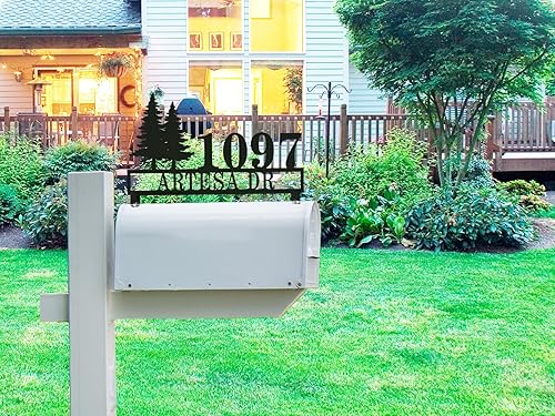 Miniatura 8 de Cartel de metal personalizado para buzón de correo del árbol de la vida, números de casa para buzón, placa de dirección de metal personalizada,