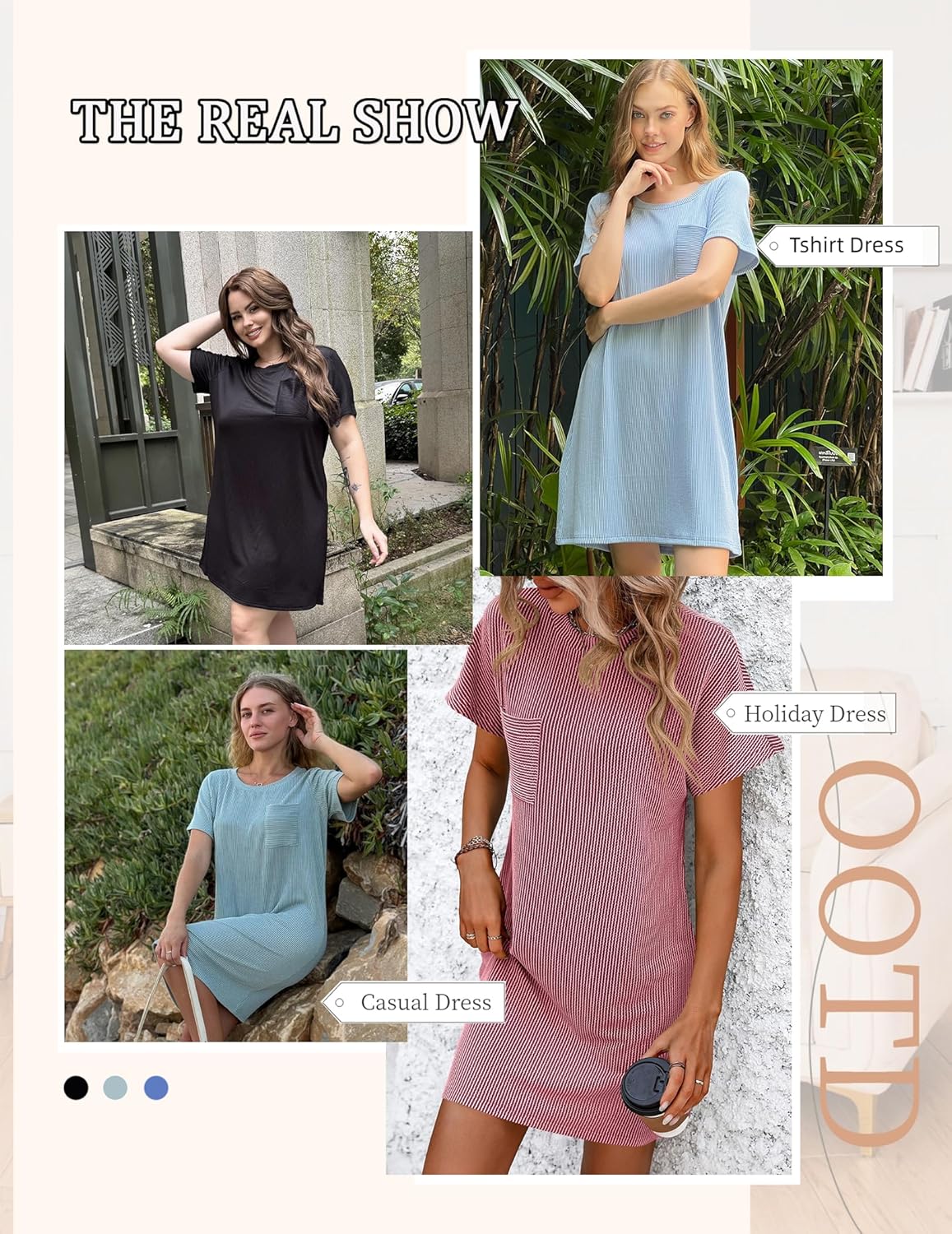 Ekouaer Nightgowns for Women Ribbed Viscose Sleep Shirts T-shirt Sleep Dress Short Sleeve Night Shirt with Chest Pocket S-2XL - Image 6