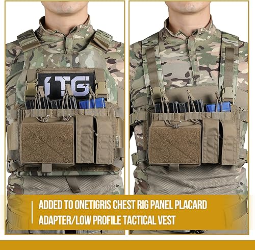 Vista 21 de OneTigris Triple Mag Pouch with Utility Pouch Tactical Placard for M4 Magazines & Pistol Magazines