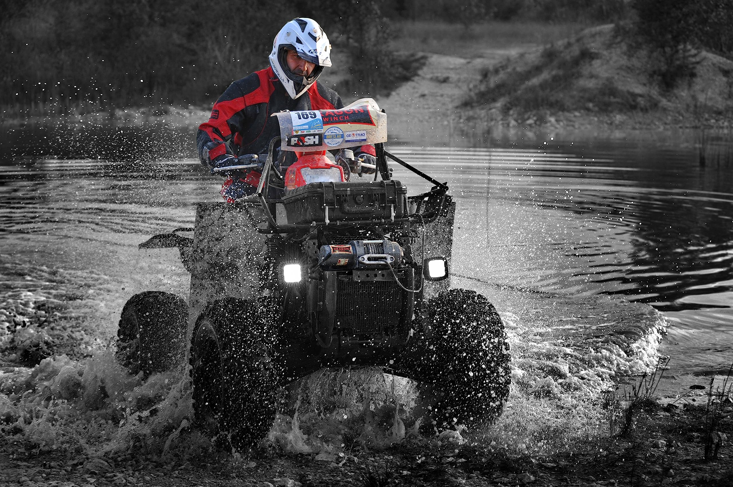 Dragon Winch Cabrestante eléctrico Highlander 12V | 4500 lbs 2041kg con Cuerda Sintética 15m para arados, quads, ATV UTV | Resistente al agua + control remoto inalámbrico y accesorios para Cabestrante