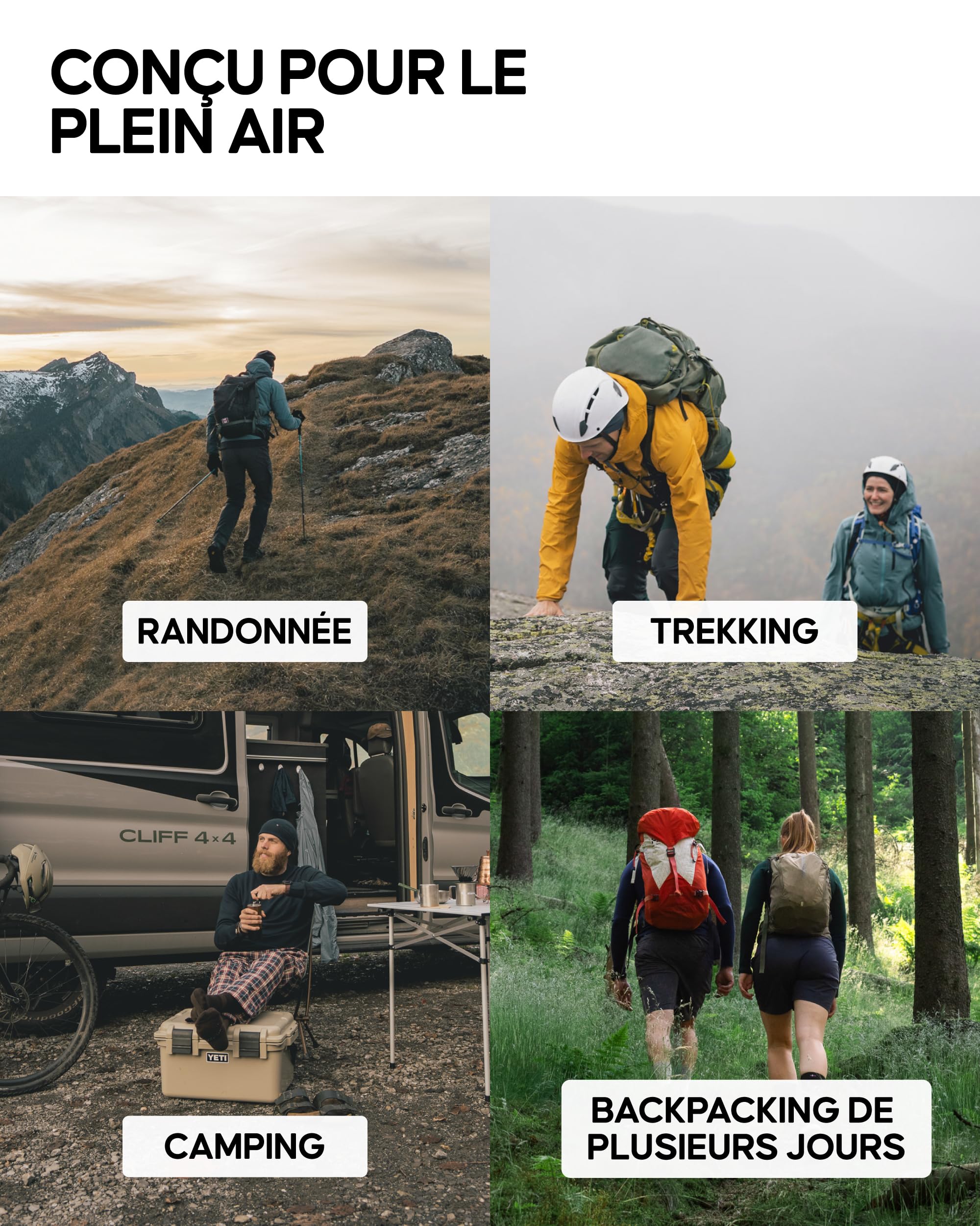 DANISH ENDURANCE Chaussettes de Randonnée en Laine Mérinos Légères, Anti-blister, Lot de 3