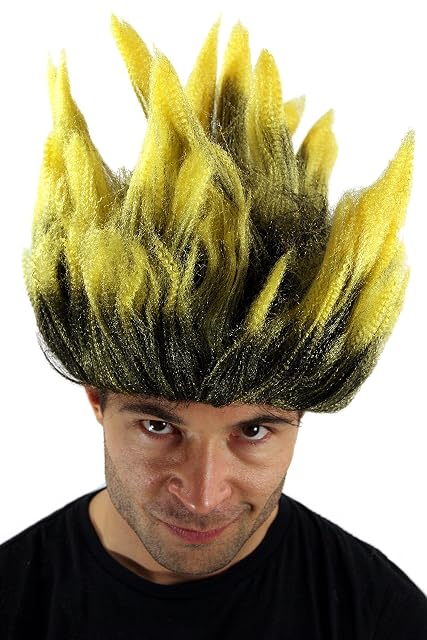WIG ME UP - LM-19-P103TPC2B Peluca para carnaval, demonio de fuego, Loki, científico loco