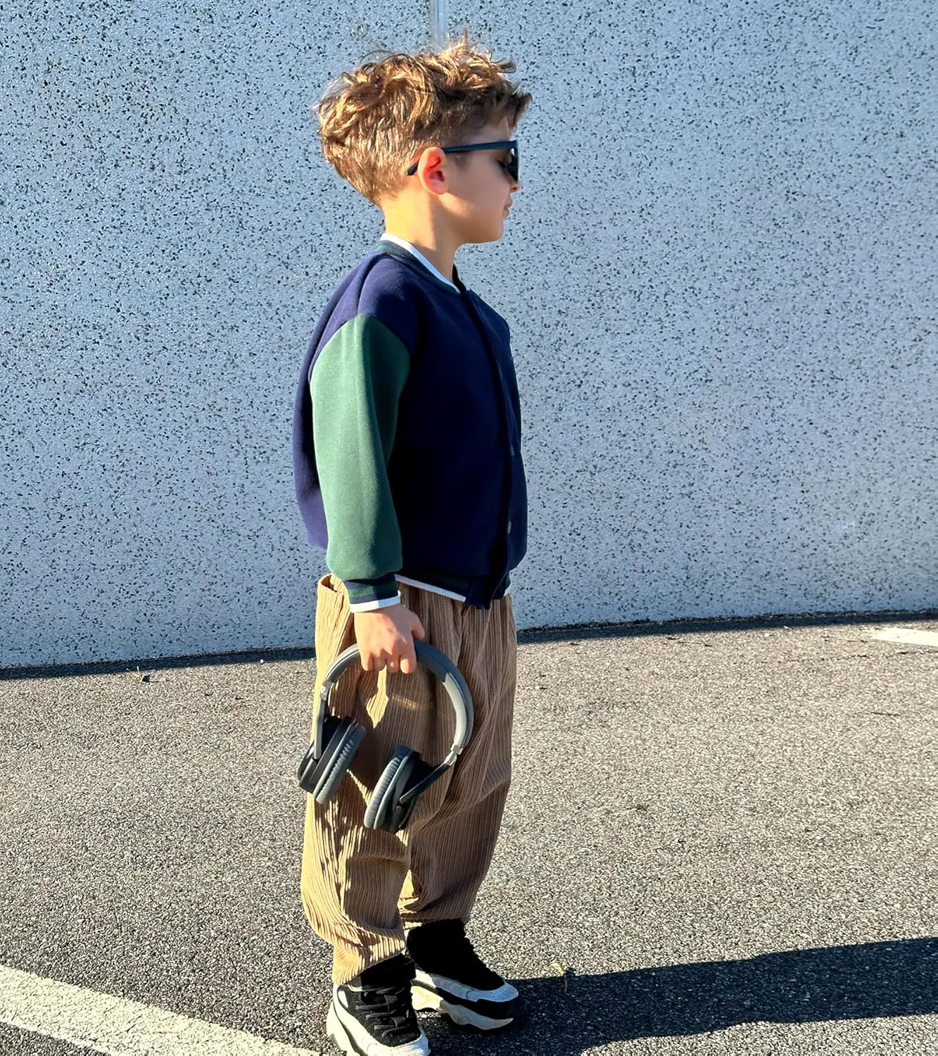 Volunboy Toddler Boys Corduroy Pants Cargo Sweatpants Solid Elastic Waist Casual Long Trousers - Image 5