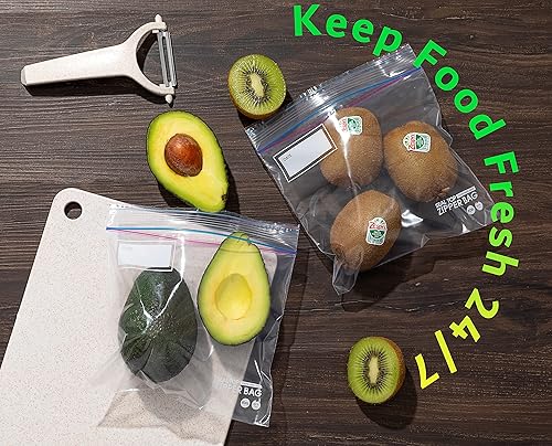 Miniatura 2 de 247 Bags - Paquete de bolsas con cremallera para almacenamiento de alimentos de un galón y un cuarto de galón, 100 unidades cada una, total de 200