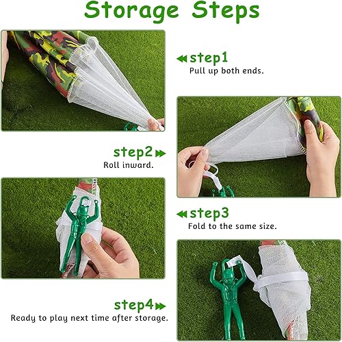 Miniatura 5 de Aoriher 12 figuras de acción de juguete de paracaídas de la bandera estadounidense, juegos al aire libre para niños, juguetes voladores sin batería