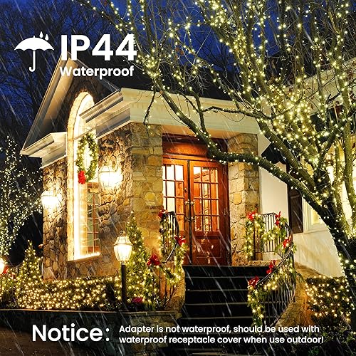 Miniatura 7 de LYHOPE Luces de Navidad, 196.8 pies, 600 luces LED de hadas de Navidad, luces blancas cálidas y multicolor, con control remoto, 11 modos, 30 V,