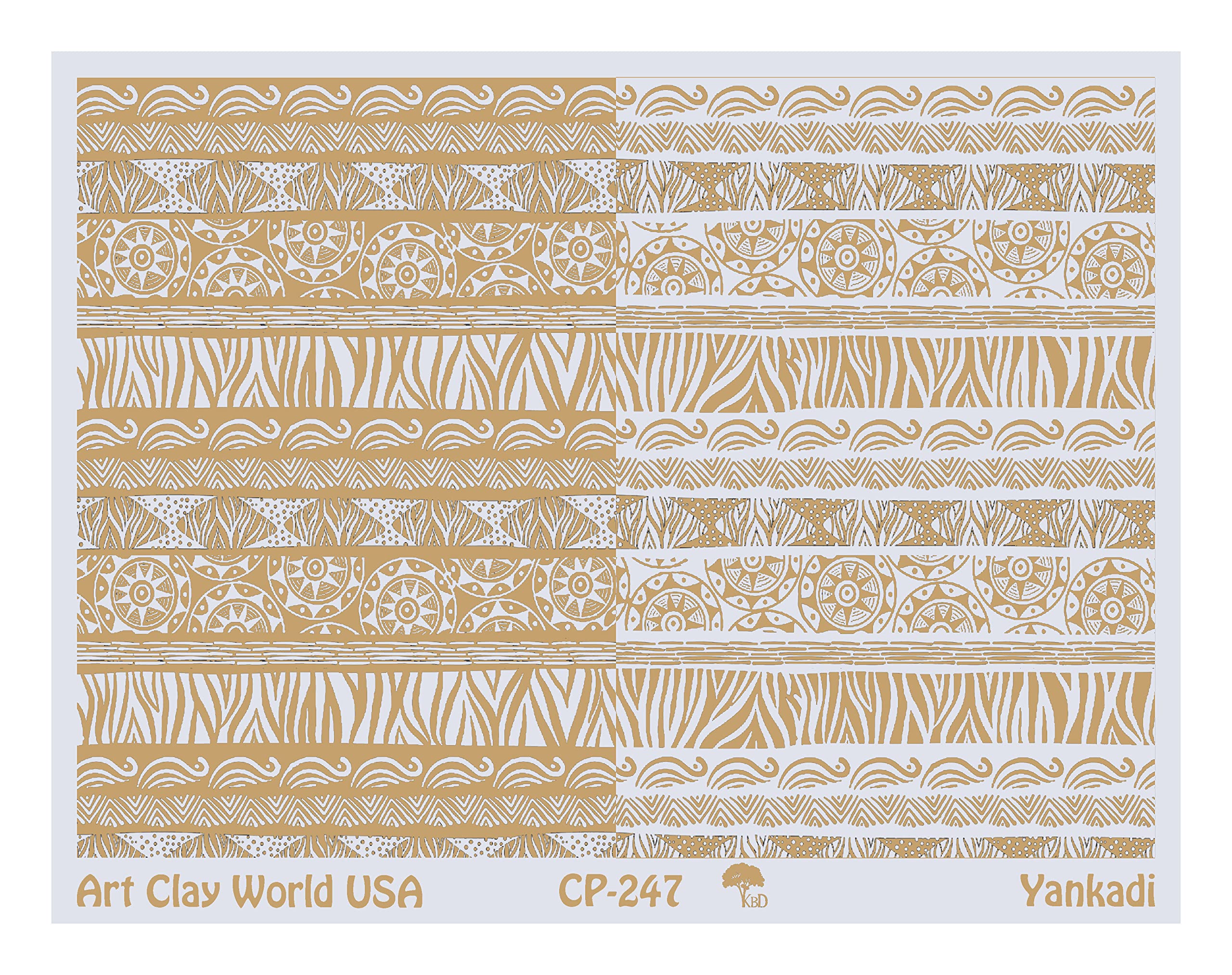 Low Relief Texture Plate Yankadi Design - 1 Pc.