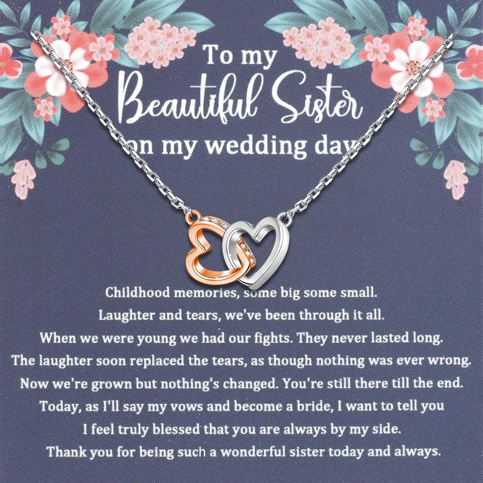 Sister Necklace Sister of The Bride Gifts from Bride Sister Wedding Gift from Brid Thank You Sister Jewelry