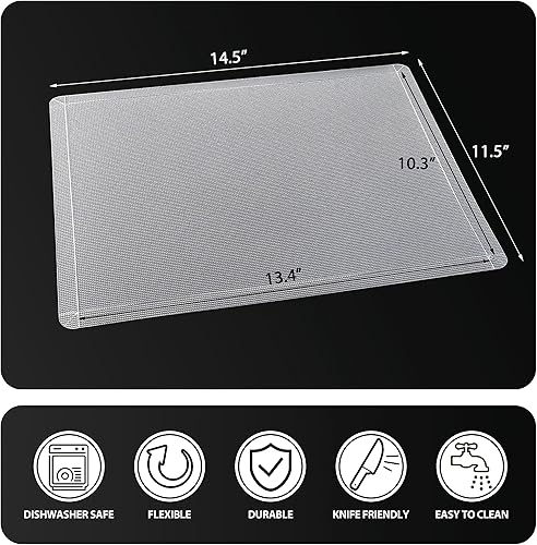 Miniatura 4 de WK Juego de 3 tablas de cortar de plástico flexible con labio, tabla de cortar plegable para cocina, tablas de cortar transparentes, hojas de