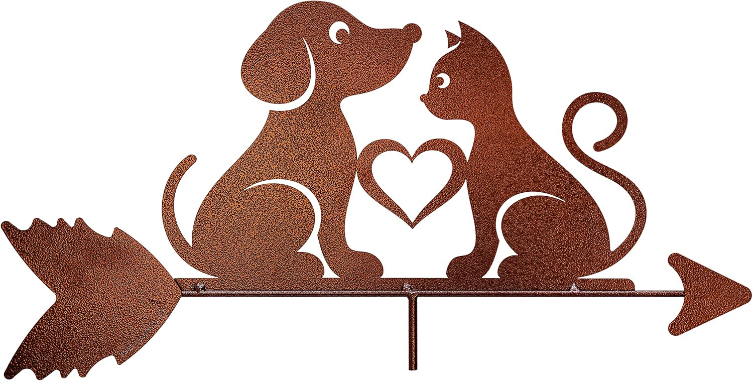 SWEN Products Love CAT and Dogs Weathervane Interchangeable Top Arrow Only